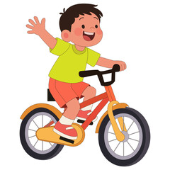 Boy riding bicycle