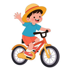 Boy riding bicycle