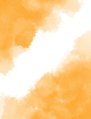  Abstract orange watercolor wash with white space