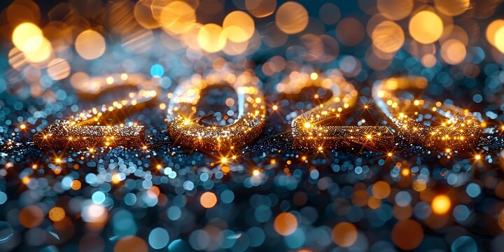 Panoramic 2020 Bokeh Lights Celebration New Year Background