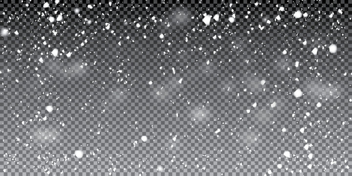 Snowflake design. Winter. Snowfall. Scattered snowflakes. December theme. Snowy landscape.