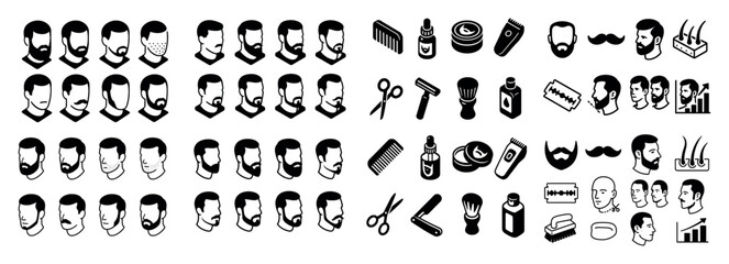 Male beard style and grooming icons