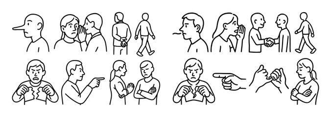 Obraz premium Betrayal Actions Icons