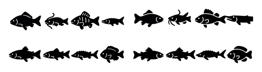 Fototapeta premium Commercial Fish Icons
