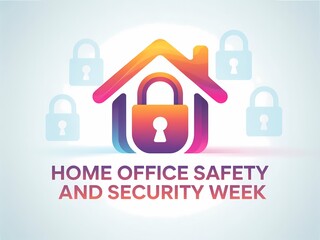 Home office safety and security week securing your workspace with a locked house icon