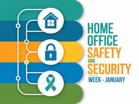 Home office safety and security week january illustrates key aspects of secure remote work environments