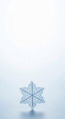 Clean Winter Background: Isolated Snow Crystal Element on High-Key Light Blue Backdrop