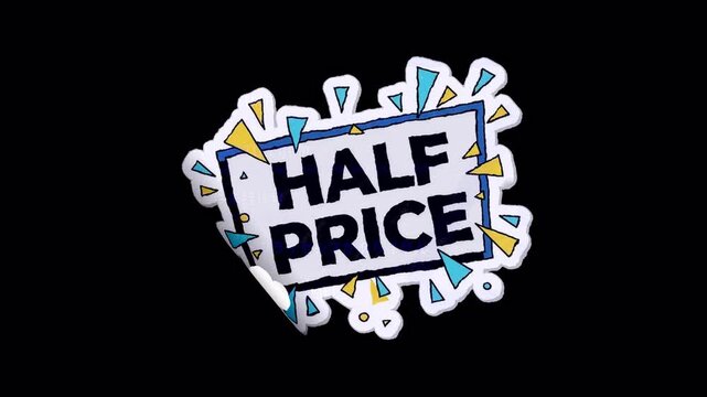 Half Price Badge, Peel Off Sticker