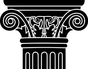 Obraz premium Classic Architectural Column Capital Design Element Illustration 