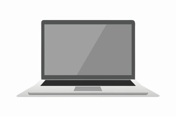 Minimalist Laptop Desk Setup Vector Illustration