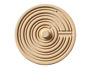 A detailed illustration of a wooden maze set against a pure white background, great for use in graphic design, puzzles, and games