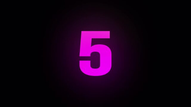 Vibrant Digital Countdown Timer 10 to 0. Modern Fullscreen Motion Graphic Animation with Neon Gradient Numbers on Black Background