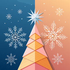 christmas card with snowflakes