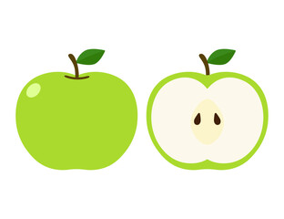 青りんごと青りんごの断面