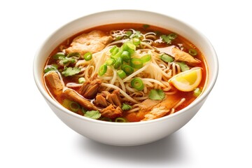 Mee soto asian noodle on white backgound
