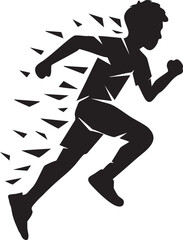 Silhouette of a Runner: Dynamic silhouette of a running individual, showcasing speed and movement, ideal for conveying motion, fitness, and energy.