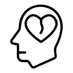 broken heart line icon