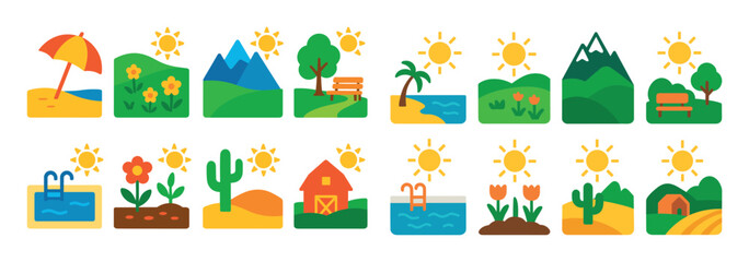 Obraz premium Sunny Weather Icons