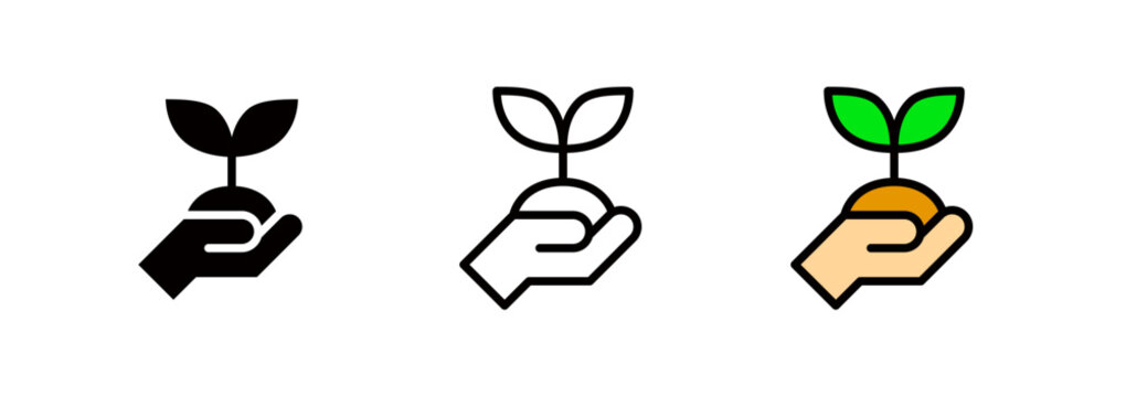 環境保護やエコロジーを表すアイコン,植林活動のロゴマーク