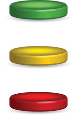 Set of 3d 3 3-color podiums  