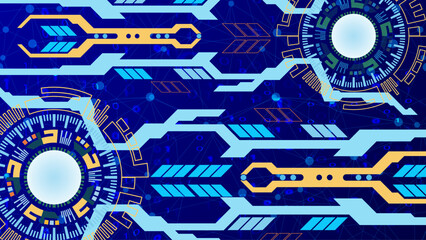 circuit board background Abstract horizontal technology background. Communication concept, futuristic digital innovation background. Vector illustration