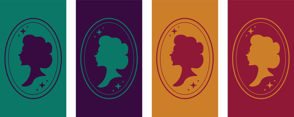 Bridgerton concept, Ladies from 18th-19th century, Wallpaper vector. Phone wallpaper, Vector illustration. Trendy background.	