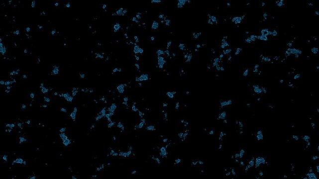 Abstract small hexagon shapes particles loop motion on black background, background animation, dotted video texture digital animation, Abstract halftone motion background. Moving dots seamless loop
