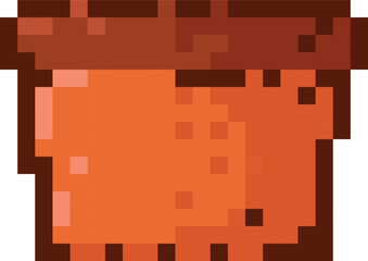  Terracotta pixel pot icon 8 bit gardening game asset isolated white retro vector illustration