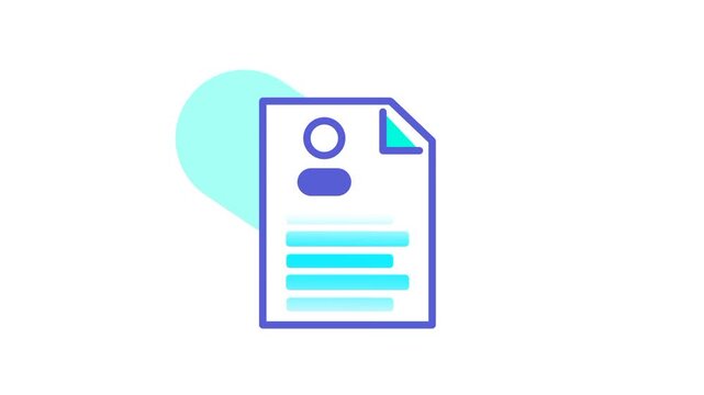 A profile document icon displays structured information to convey organized identity management, smooth communication flow, and efficient documentation in a modern layout.