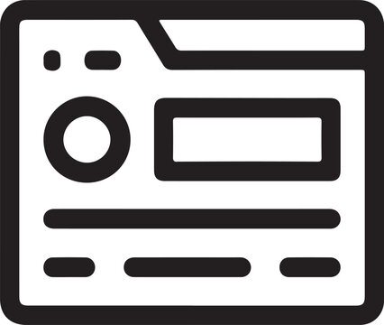 Web browser window vector icon displaying a minimalist user interface with content placeholders
