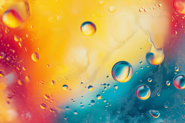 Abstract colorful creative macro oil and water background