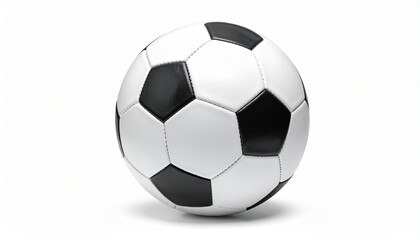 Fototapeta premium Classic Black and White Soccer Ball with Hexagonal and Pentagonal Panels on White Background