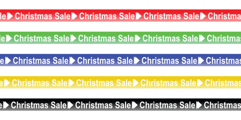 Christmas sale banners in various colors