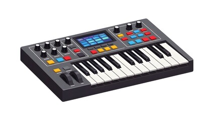 piano keys with music notes