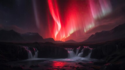 waterfall in the mountains