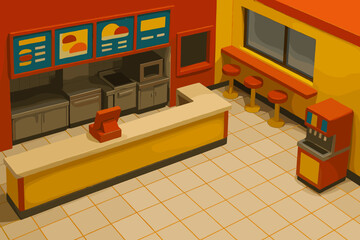 Retro diner interior with bar stools, vintage charm, and cheerful ambiance evokes nostalgia, perfect for food blogs, restaurant marketing, and themed events