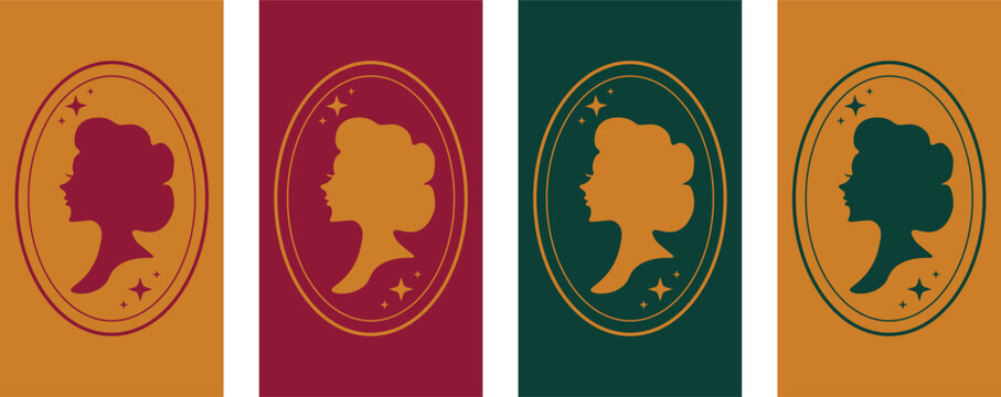 Bridgerton concept, Ladies from 18th-19th century, Wallpaper vector. Phone wallpaper, Vector illustration. Trendy background.	
