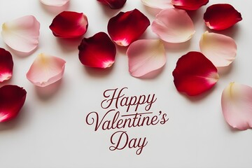 Happy Valentine's Day with Romantic Rose Petals