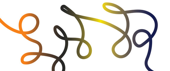 Abstract squiggle ribbons with rainbow gradients create playful waves. Ideal for kids' designs, music posters, carnival graphics,3d render of a spiral symbol