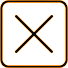 Simple cross mark inside a rounded square icon