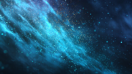 Flickering blue light with spark particles and soft celestial effect
