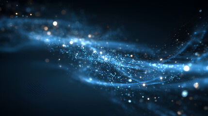 Obraz premium Flickering blue light with spark particles and soft celestial effect 