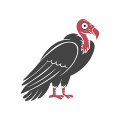 A stylized vulture bird vector illustration icon 