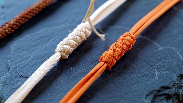 Handcrafted braided cord detail close up natural fiber textile element
