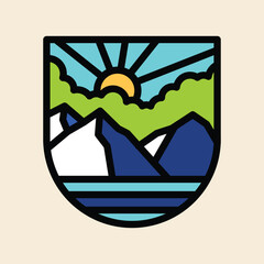 Sunrise view graphic illustration vector art t-shirt design