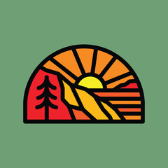 Beauty sunset graphic illustration vector art t-shirt design