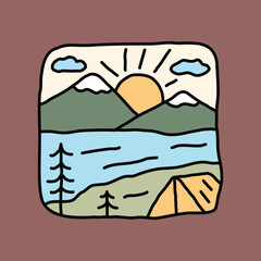 Sunrise view graphic illustration vector art t-shirt design