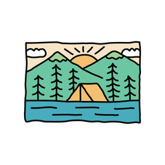 mountain and camping graphic illustration vector art t-shirt design