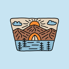 Camping and hiking graphic illustration vector art t-shirt design