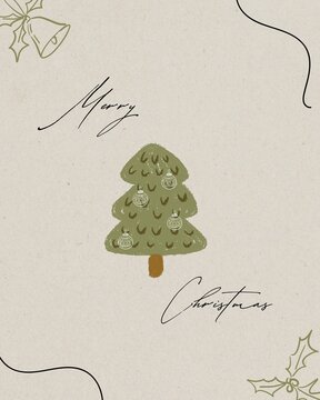 Merey Christmas hand drawn vector illustration of an abstract background